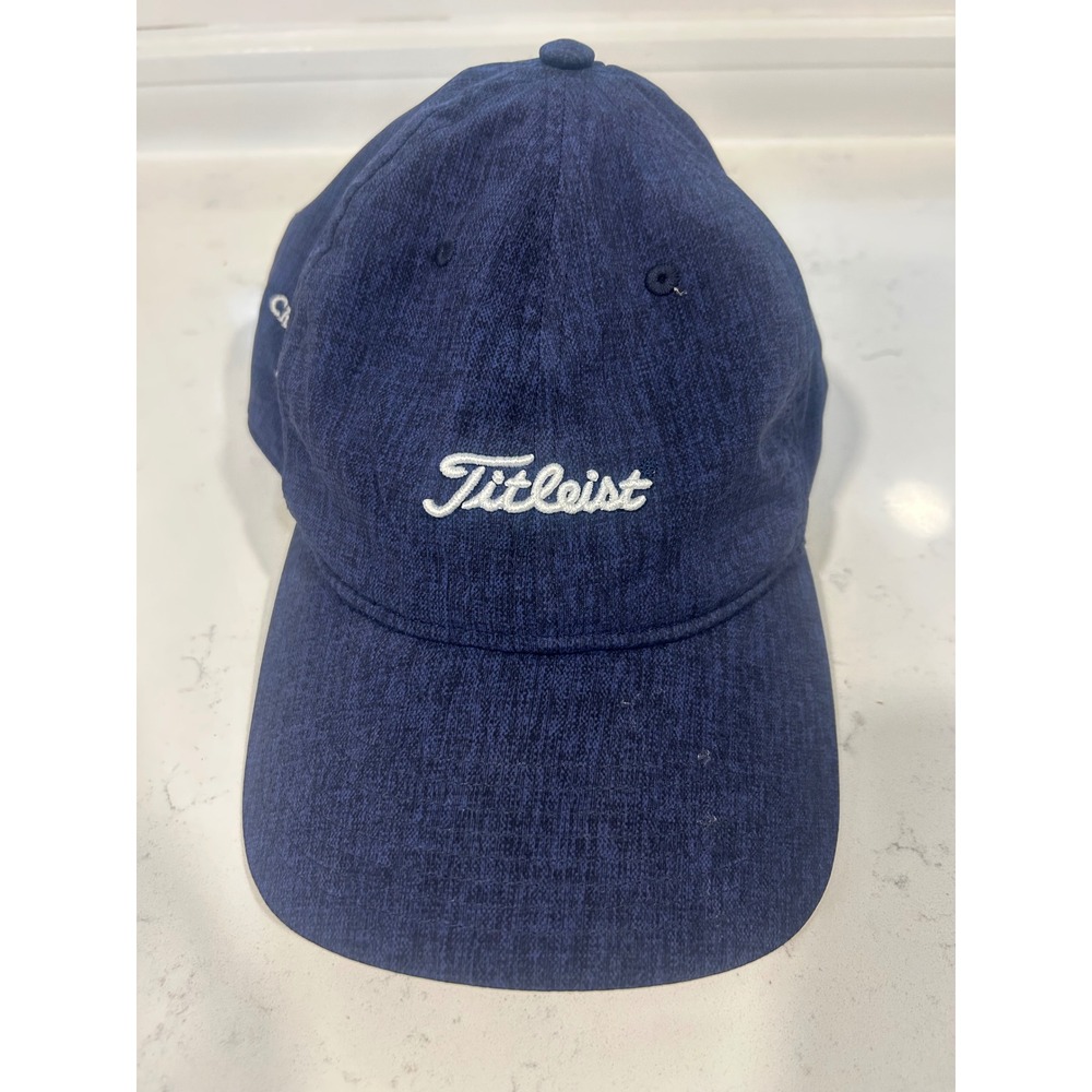 Titleist Golf Hat Navy Blue Heathered Crooked Stick‎ Adjustable Strapback Cap